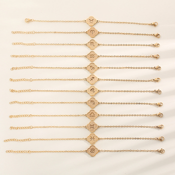 Egyszerű uniszex rozsdamentes acél karkötő konstellációs motívummal és DIY testreszabással, modell Xzsl-003