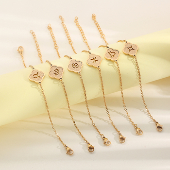 Egyszerű uniszex rozsdamentes acél karkötő konstellációs motívummal és DIY testreszabással, modell Xzsl-003