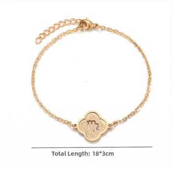 Egyszerű uniszex rozsdamentes acél karkötő konstellációs motívummal és DIY testreszabással, modell Xzsl-003