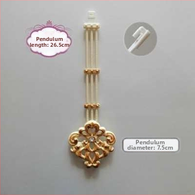 Sienas pulkstenis ar kvarca kustību un pendulu – korpuss un cipats no sveķa, darbināms ar bateriju, piemērots dzīvojamai istabai