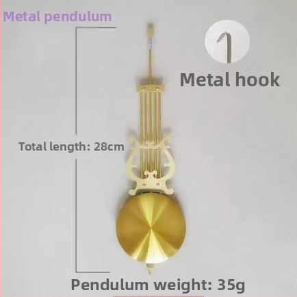 Sienas pulkstenis ar kvarca kustību un pendulu – korpuss un cipats no sveķa, darbināms ar bateriju, piemērots dzīvojamai istabai