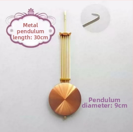 Sienas pulkstenis ar kvarca kustību un pendulu – korpuss un cipats no sveķa, darbināms ar bateriju, piemērots dzīvojamai istabai