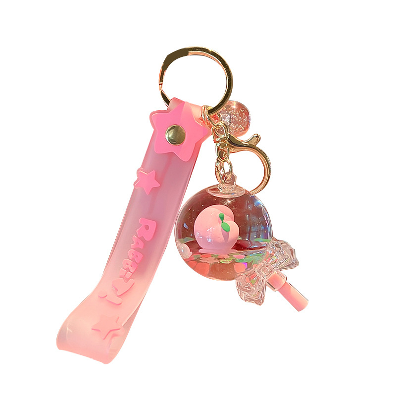 Képregényes kulcstartó, akril üvegben mozgó homokkal, gyerekek iskolatáskához