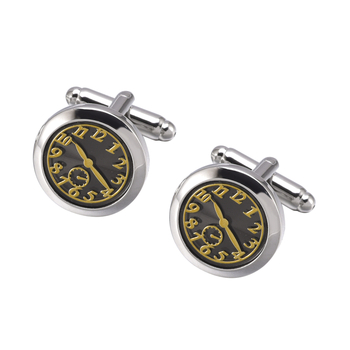 Deherson aproču knaģīši, pulksteņa stilā, vara, elektroplakēšana, bez kristāliem