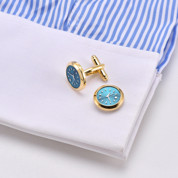 Deherson aproču knaģīši, pulksteņa stilā, vara, elektroplakēšana, bez kristāliem