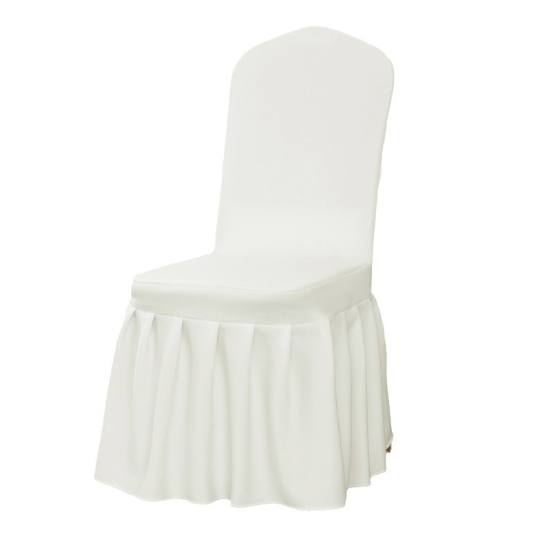 Plisēta krēsla pārvalka, elastīga, bieza poliestera audums, audums 300 g, produkta svars 500 g, ar integrētu mugures atzveltni, viesnīcu banketu stils