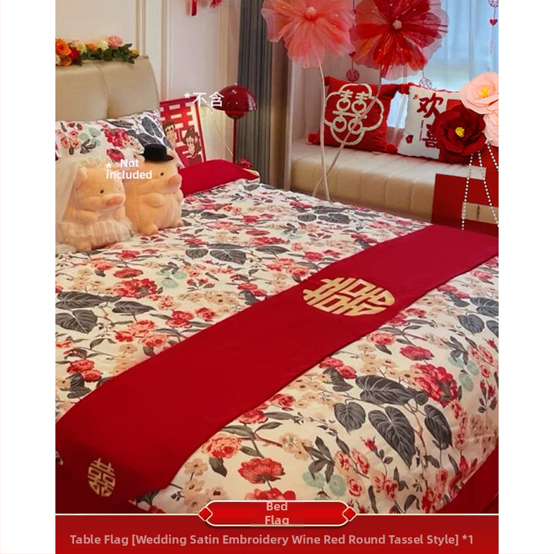 Комплект за украса на сватбена стая с 3D KT панел и стикери с двойно щастие за фон на спалнята — нетъкан текстил