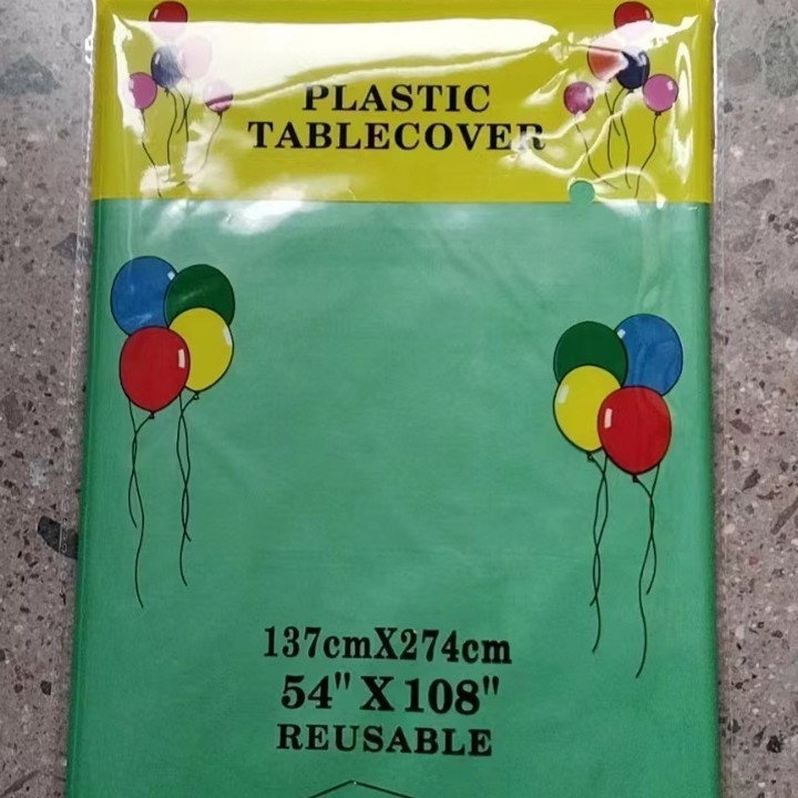 Vienreizējās lietošanas PEVA galda galdauts, taisnstūrveida, vienkrāsains dizains, ūdensizturīgs un eļļas izturīgs, pielāgojams.