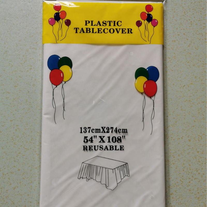 Vienreizējās lietošanas PEVA galda galdauts, taisnstūrveida, vienkrāsains dizains, ūdensizturīgs un eļļas izturīgs, pielāgojams.