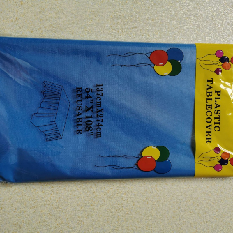 Vienreizējās lietošanas PEVA galda galdauts, taisnstūrveida, vienkrāsains dizains, ūdensizturīgs un eļļas izturīgs, pielāgojams.