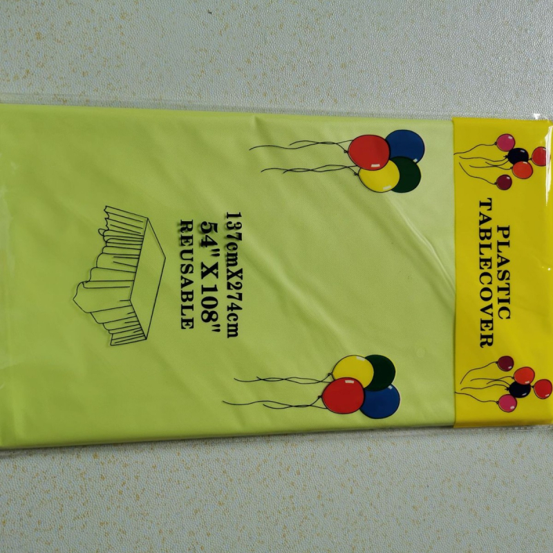 Vienreizējās lietošanas PEVA galda galdauts, taisnstūrveida, vienkrāsains dizains, ūdensizturīgs un eļļas izturīgs, pielāgojams.