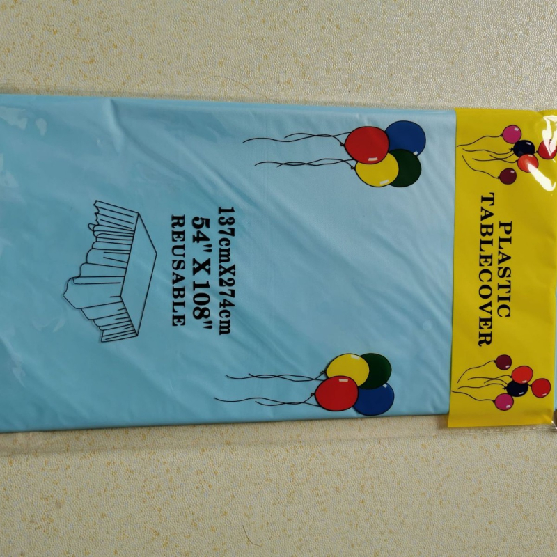 Vienreizējās lietošanas PEVA galda galdauts, taisnstūrveida, vienkrāsains dizains, ūdensizturīgs un eļļas izturīgs, pielāgojams.