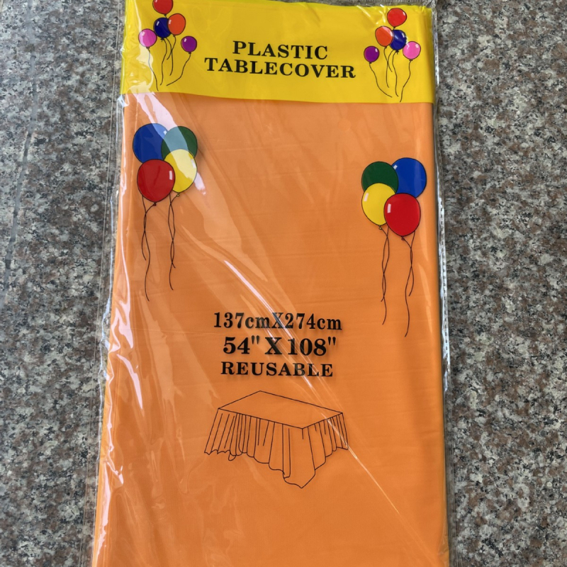 Vienreizējās lietošanas PEVA galda galdauts, taisnstūrveida, vienkrāsains dizains, ūdensizturīgs un eļļas izturīgs, pielāgojams.