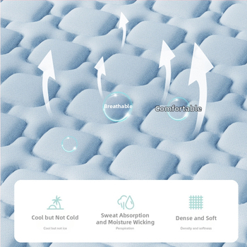 Trīsdaļīgs lateksa dzesējošs matrača komplekts – dabīgais latekss 80–90%, Ice Silk Cooling, mazgāšana veļas mašīnā