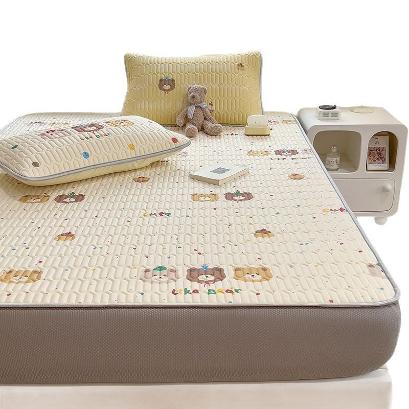 Trīs daļu lateksa dzesējošais gulēšanas komplekts – dabīgs latekss, lateksa saturs 80-90%, adījums ar drukas rakstu