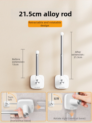 Užuolaidų laikiklis, sieninis tvirtinimas, medis, modernus minimalistinis stilius, šoninis vėjo atsparus kabliukas