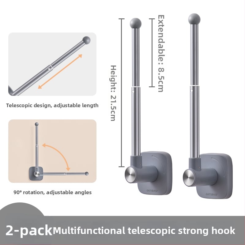 Užuolaidų laikiklis, sieninis tvirtinimas, medis, modernus minimalistinis stilius, šoninis vėjo atsparus kabliukas