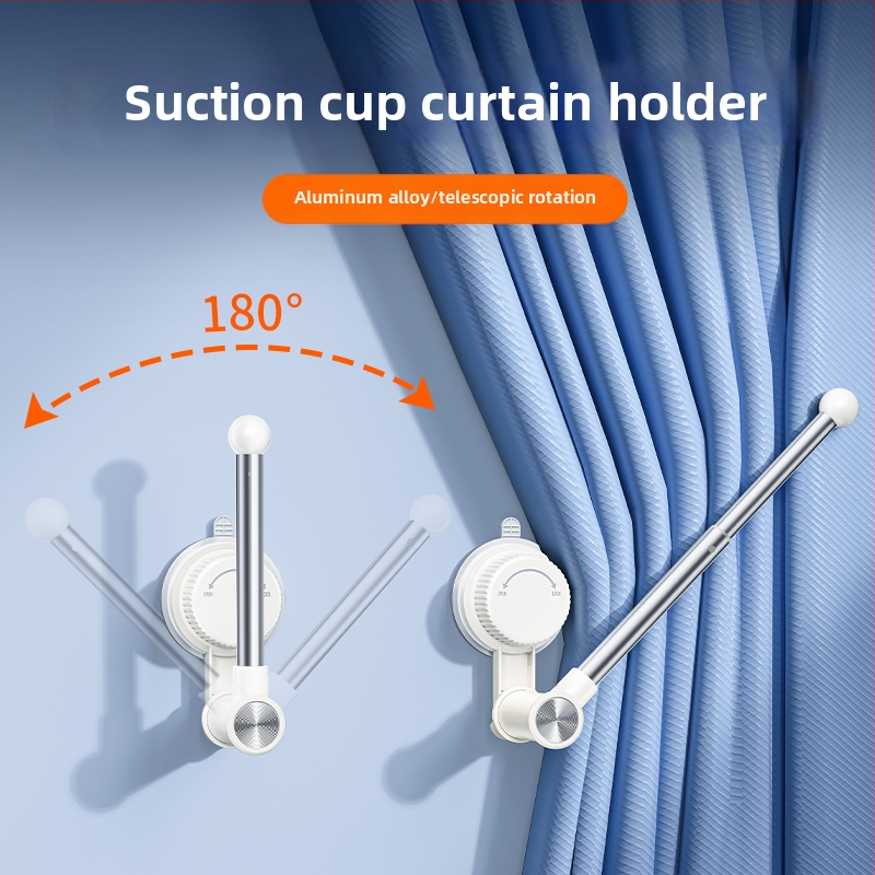 Užuolaidų laikiklis, sieninis tvirtinimas, medis, modernus minimalistinis stilius, šoninis vėjo atsparus kabliukas