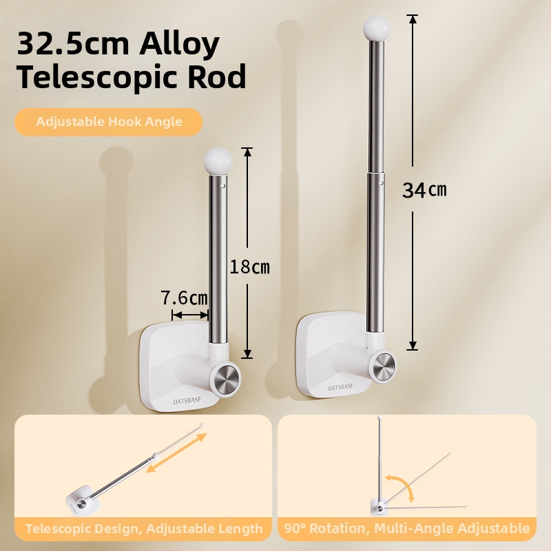 Užuolaidų laikiklis, sieninis tvirtinimas, medis, modernus minimalistinis stilius, šoninis vėjo atsparus kabliukas