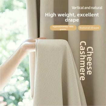 Chenille függöny jacquard szövésű, Magas árnyékolás 71–90%, Light Luxury stílus, nappali és hálószoba számára