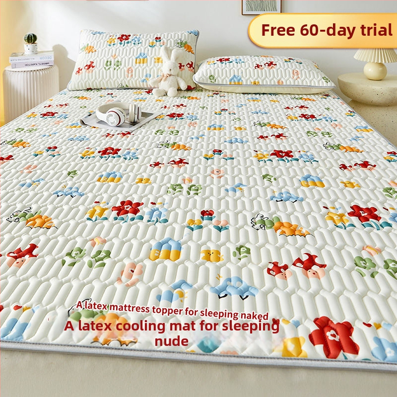 Dabīgs lateksa dzesējošais paklājiņš, trīs gabalu komplekts, ledus-silkas virsma, mājas un studentu kopmītnēs, drukāta šūšana, lateksa saturs <70%