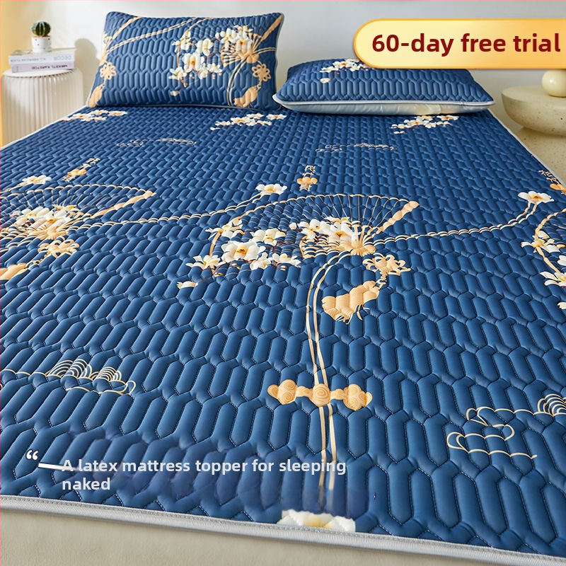 Dabīgs lateksa dzesējošais paklājiņš, trīs gabalu komplekts, ledus-silkas virsma, mājas un studentu kopmītnēs, drukāta šūšana, lateksa saturs <70%