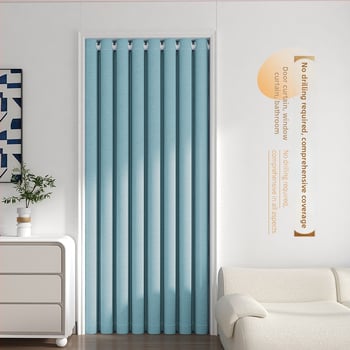 Hálószobai sötétítő függöny fúrás nélküli telepítéssel, készletben teleszkópos rúddal, Morant, poliészter, selyemréteg, 71-90%-os árnyékolás, modern egyszerű stílus