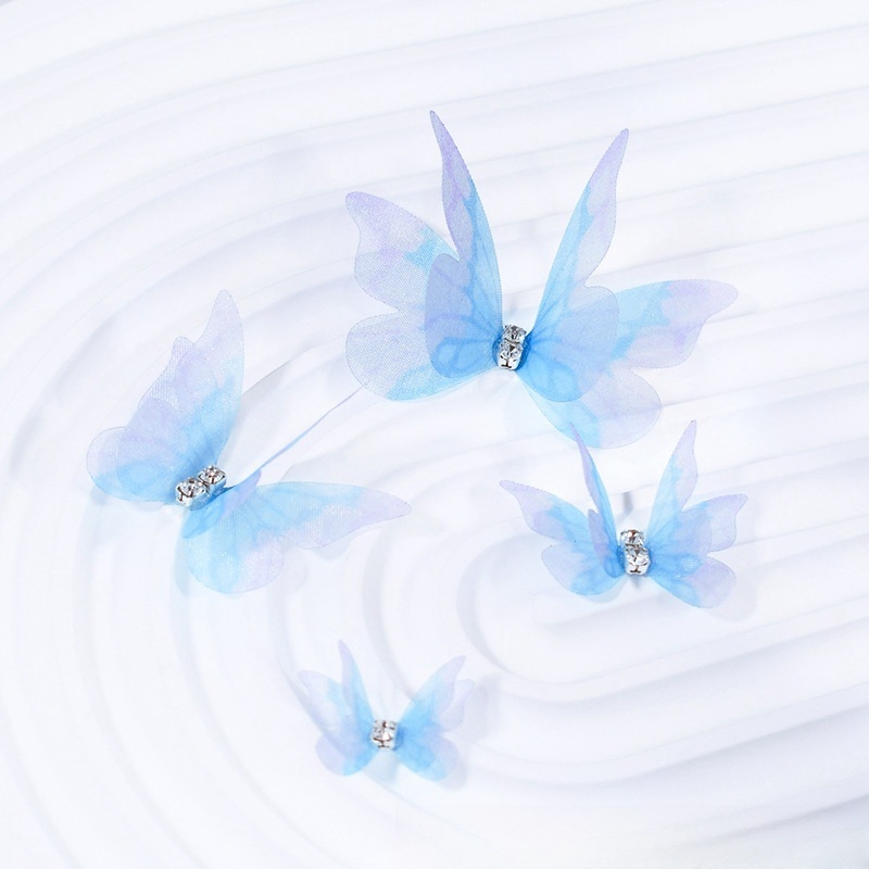 Zavjese igla s dvostrukim tilom i leptir dizajnom, platneni dekorativni dodatak, pastoralni stil