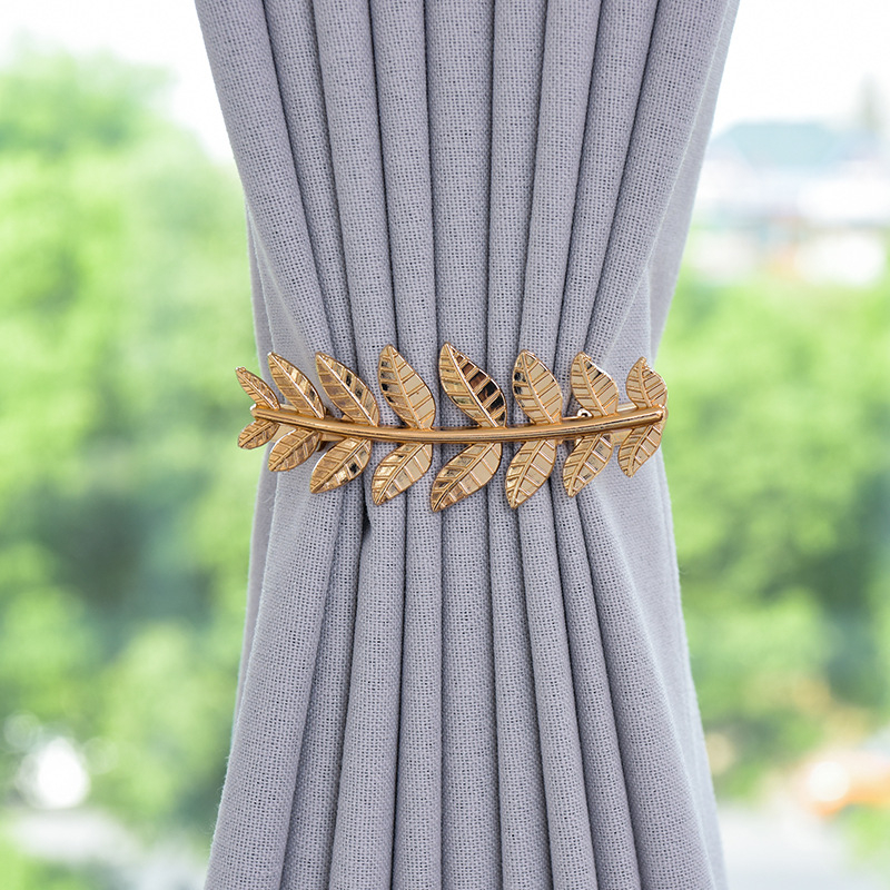 Aizkaru josta ar metāla lapu ornamentu – leģeris, mūsdienīgs minimālisma stils, aksesuārs pakarināšanai gredieniem