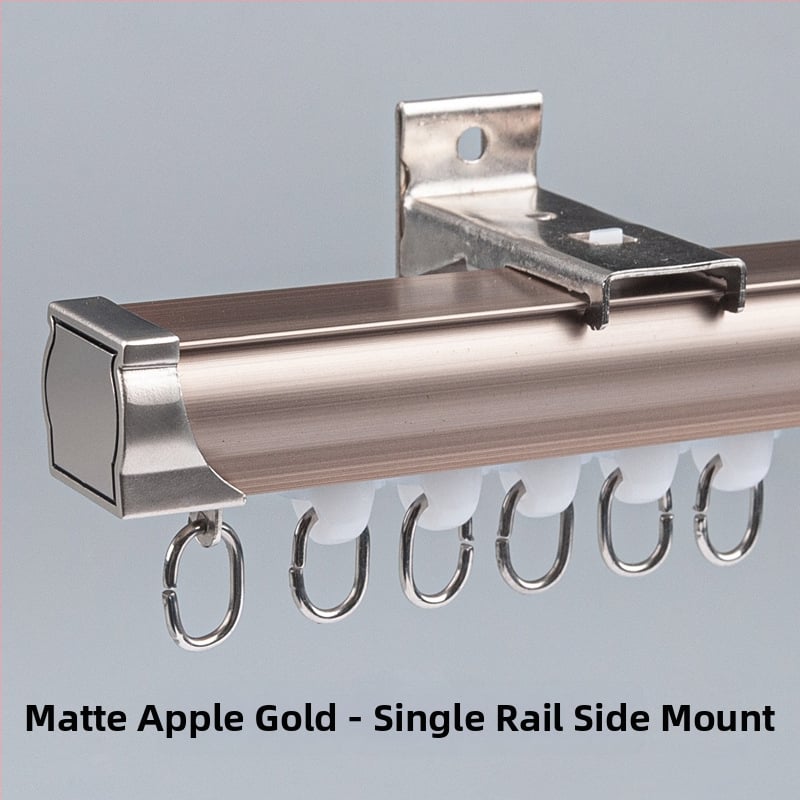 Užuolaidų bėgikų sistema su dviguba bėgimo vaga, šoninis viršutinis tvirtinimas, aliuminio lydinys, pritaikomas, šiuolaikinis minimalistinis stilius