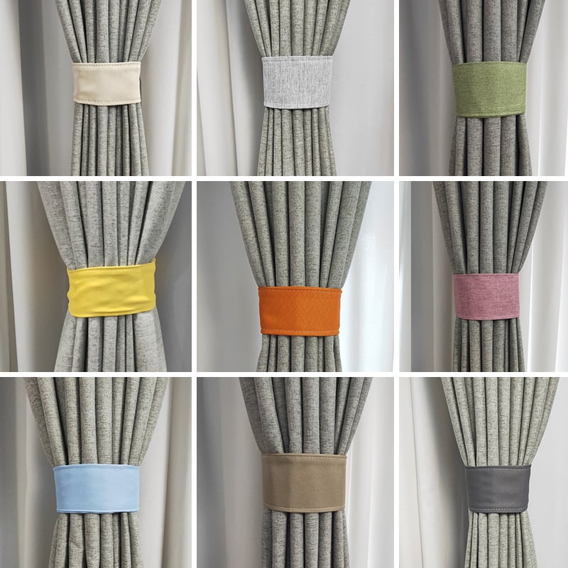 Auduma aizkaru siksnas – pāris, Velcro aizdare, bez caurdurumiem, vienkāršs mūsdienīgs stils, sintētiskas šķiedras