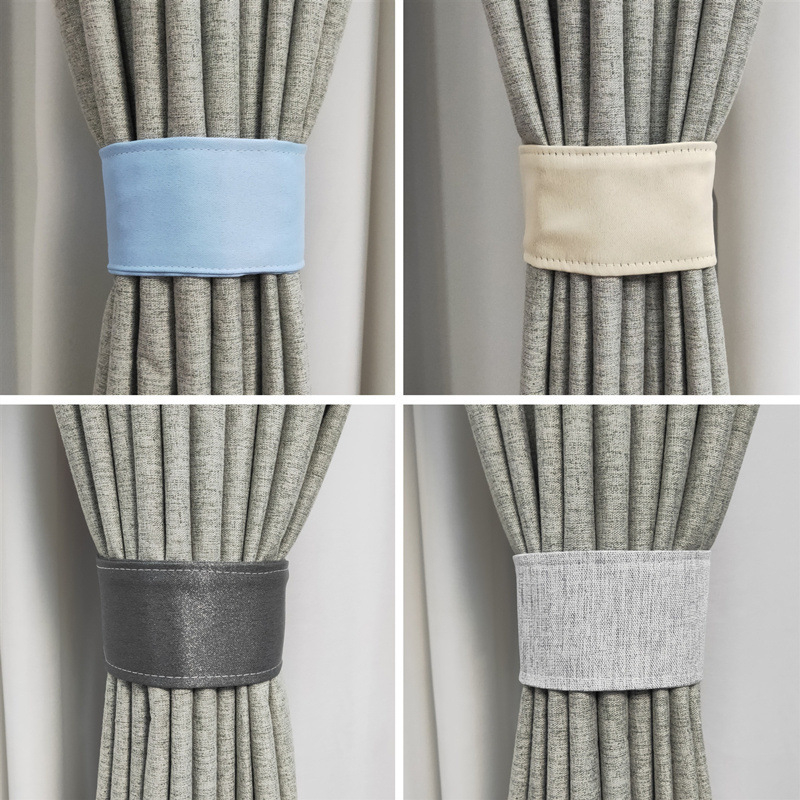 Auduma aizkaru siksnas – pāris, Velcro aizdare, bez caurdurumiem, vienkāršs mūsdienīgs stils, sintētiskas šķiedras