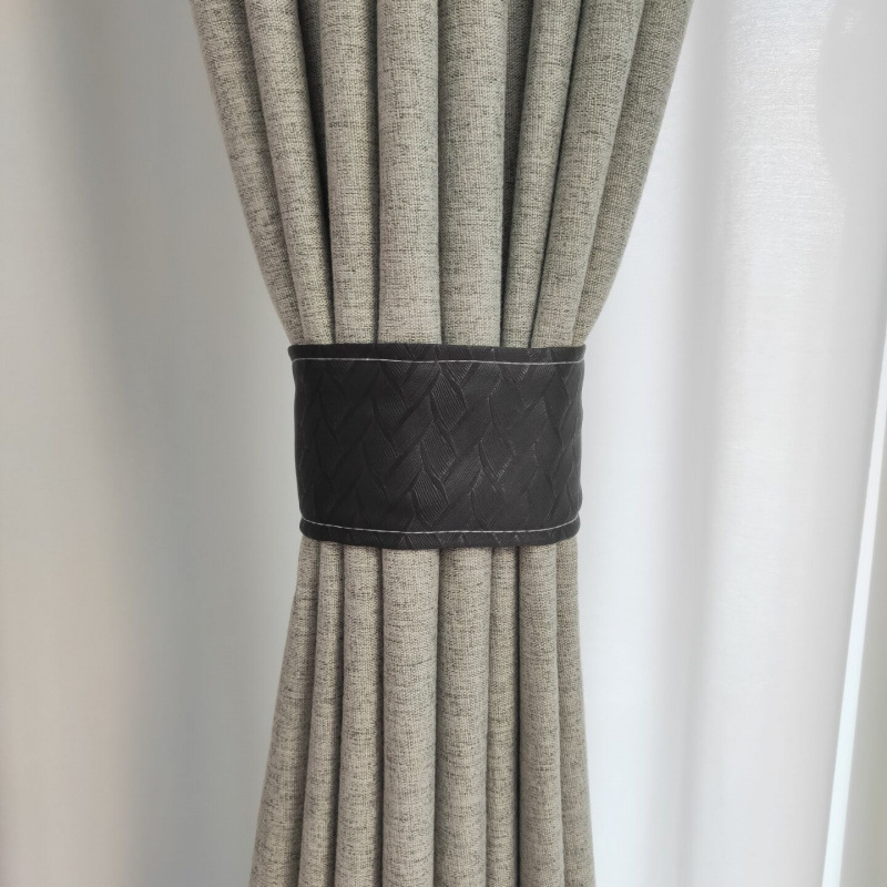 Auduma aizkaru siksnas – pāris, Velcro aizdare, bez caurdurumiem, vienkāršs mūsdienīgs stils, sintētiskas šķiedras