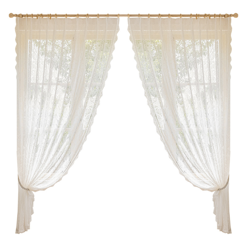 Mežģīņu tīkla aizkars, poliesters, franču stils, mežģīņu izstrāde, caurules, āķi, urbšana, 100% poliesters