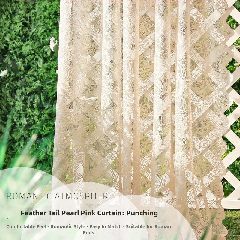 Mežģīņu tīkla aizkars, poliesters, franču stils, mežģīņu izstrāde, caurules, āķi, urbšana, 100% poliesters