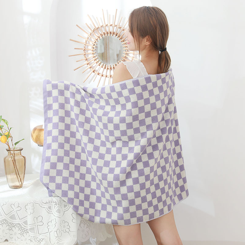 Kupaonski ručnik s šahovnicastim uzorkom, 100% pamuk, Jacquard tkanina, 300-400 g, pređa 32