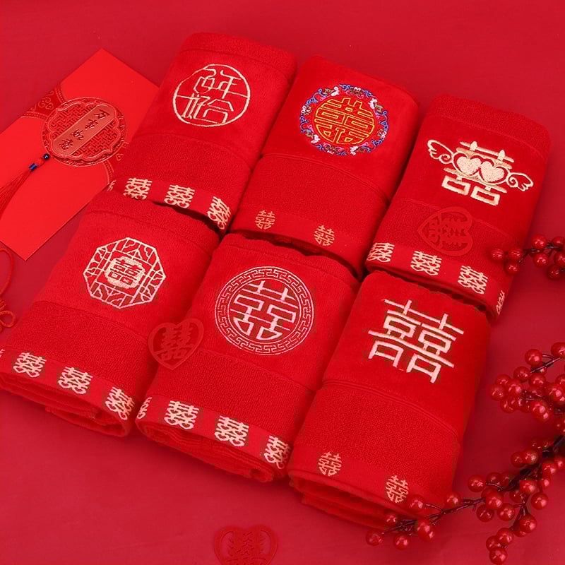 Veido rankšluostis, 100% medvilnė, 100 g, siuvinėjimas ir džakardas, kinų stilius