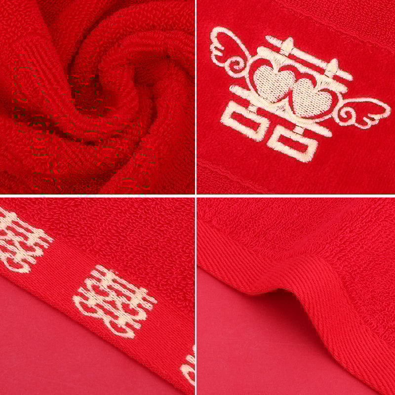 Veido rankšluostis, 100% medvilnė, 100 g, siuvinėjimas ir džakardas, kinų stilius