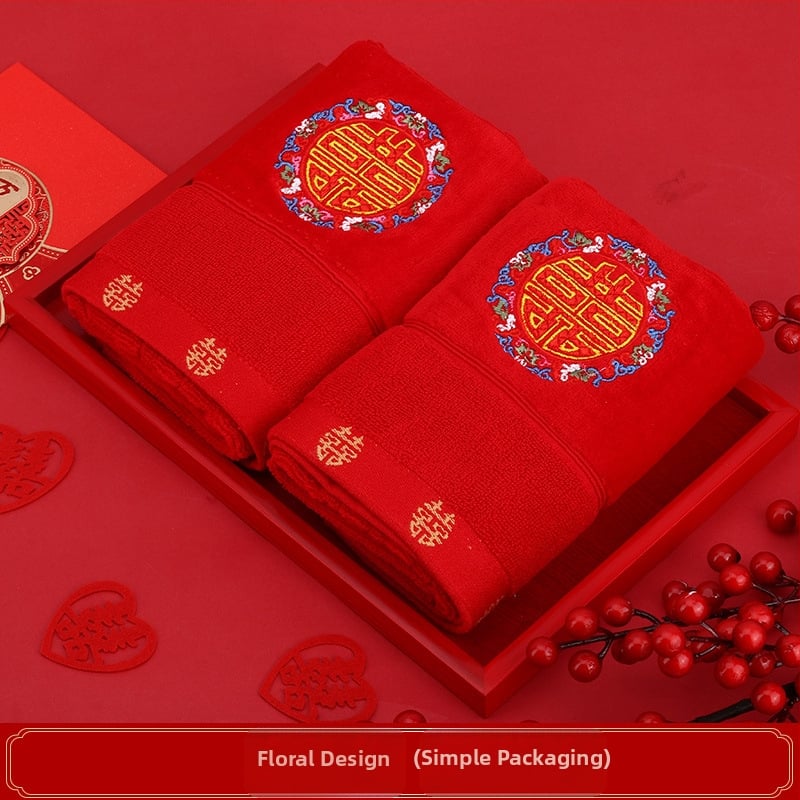 Veido rankšluostis, 100% medvilnė, 100 g, siuvinėjimas ir džakardas, kinų stilius