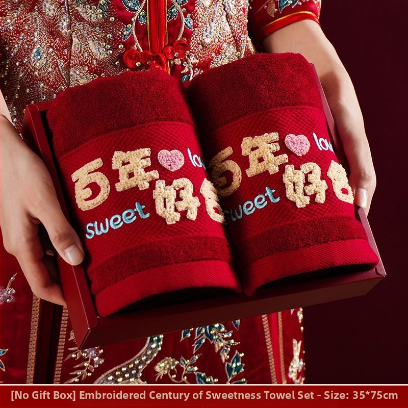 Pora vestuvinių veido rankšluosčių dovanų dėžutėje, be plaukelių, neblunka, medvilnė 200 g ir daugiau