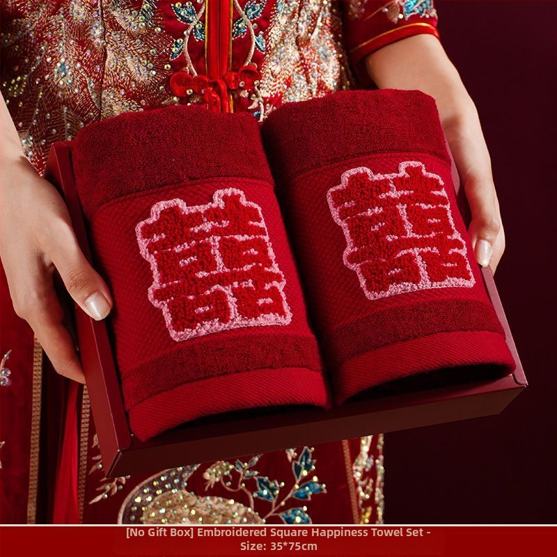 Pora vestuvinių veido rankšluosčių dovanų dėžutėje, be plaukelių, neblunka, medvilnė 200 g ir daugiau