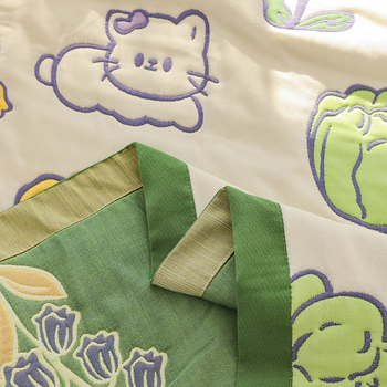 10 slāņu kokvilnas dvieļu segu ar džakarda rakstu, Xiang Bo, multfilmas motīvs, pavasarim un rudenim, 2000–2999 g