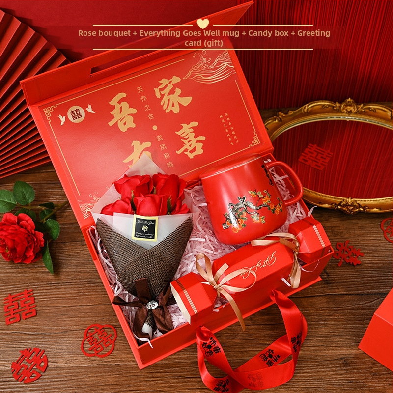 Keramikas siltā krūze un dvielis – dāvanu komplekts, etniska stila, kāzām un biznesa dāvanām