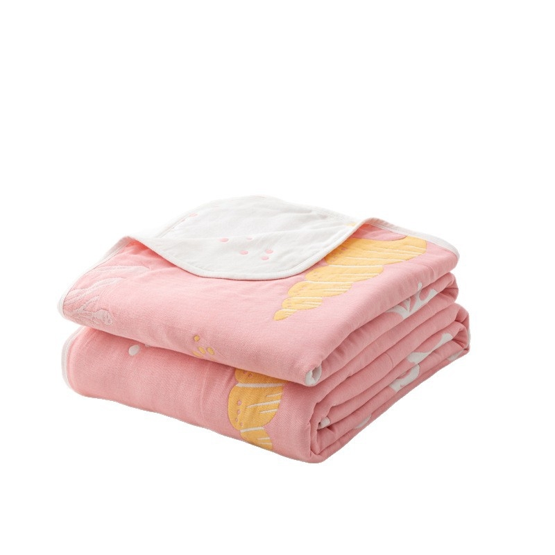 Kokvilnas gazes sega dvieli, sešu slāņu, vasaras lietošanai birojā vai guļamistabā, 1,1–1,5 kg