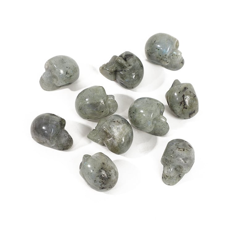 Kristalna lobanja rezbarija - poludrago kamenje - Halloween dekor