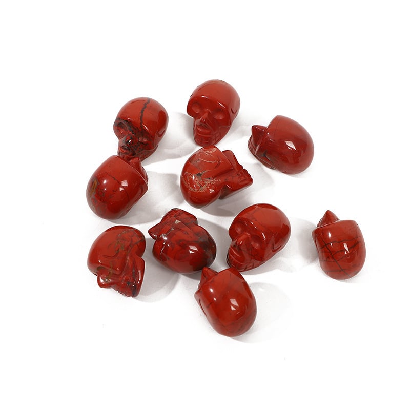 Kristalna lobanja rezbarija - poludrago kamenje - Halloween dekor