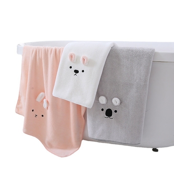 Set ručnika od coral fleece u kutiji za poklon, upijajući, debeli, ručnik za lice s motivom medvjedića