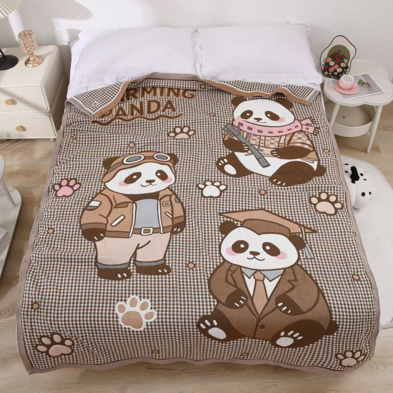 Dvieļu pleds ar karikatūras rakstu, kokvilna ar akrila šķiedrām, 1,3 kg, reaktīvā druka