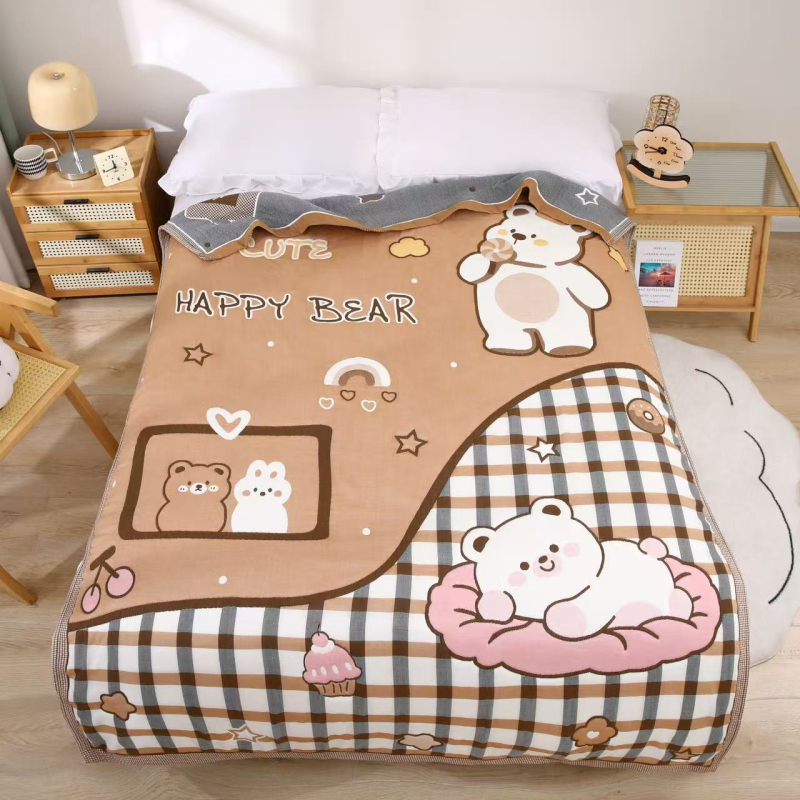 Dvieļu pleds ar karikatūras rakstu, kokvilna ar akrila šķiedrām, 1,3 kg, reaktīvā druka