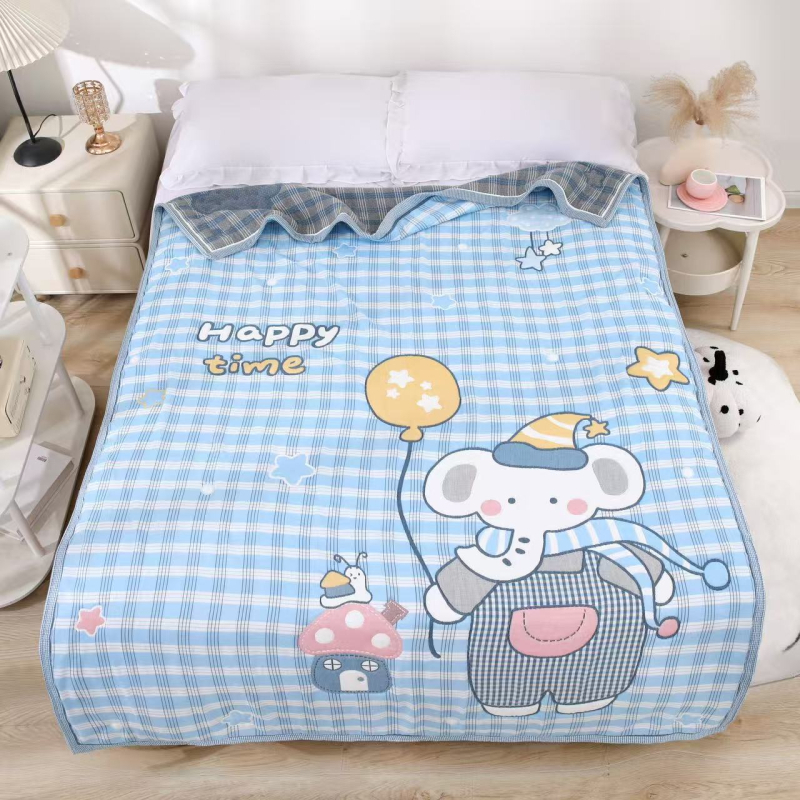 Dvieļu pleds ar karikatūras rakstu, kokvilna ar akrila šķiedrām, 1,3 kg, reaktīvā druka